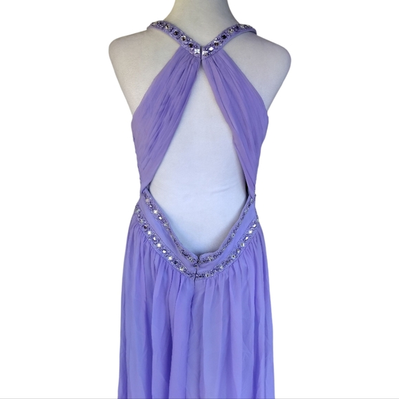 Cache Beautiful Purple Floor Length Rhinestoned Prom / Pageant Dress Size 12 - Picture 7 of 9